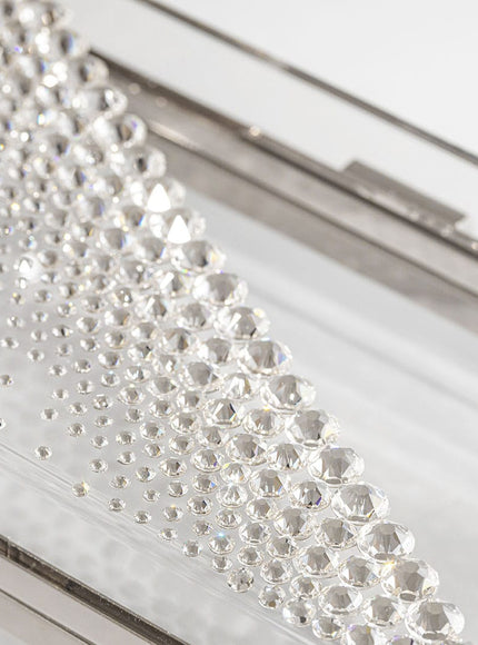 Kristy Diagonal Crystal Lucite Clutch