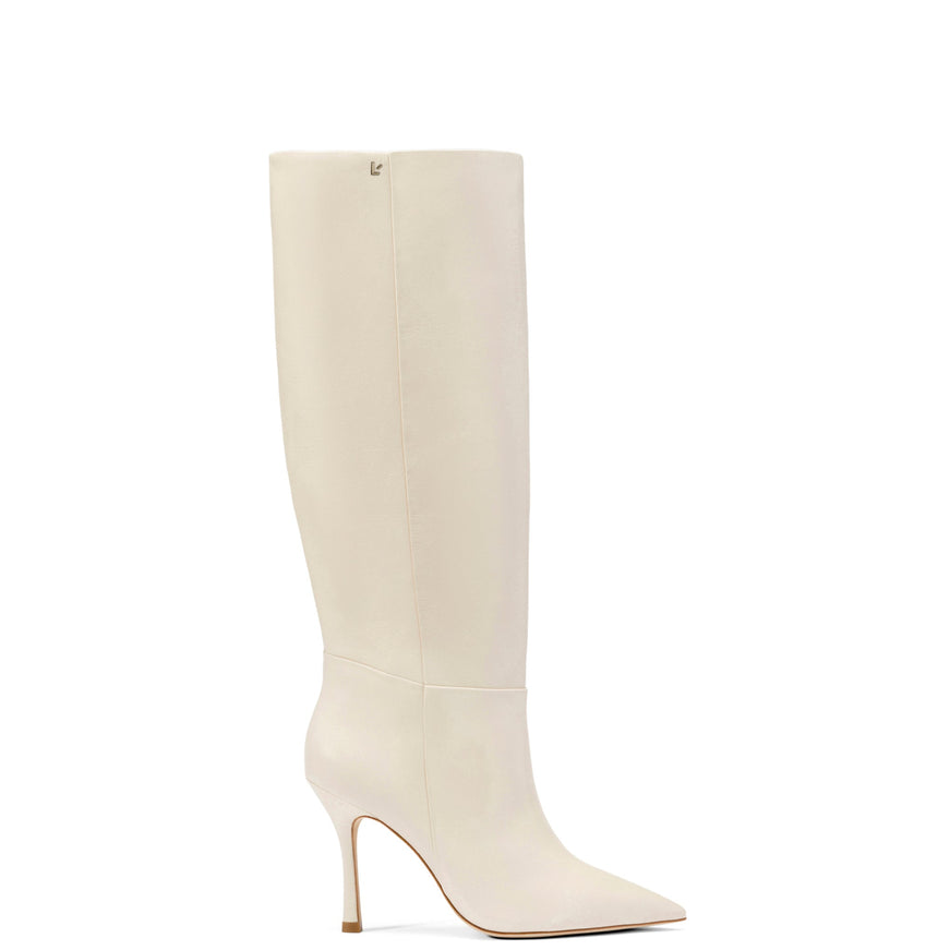 Larroude Kate Boot In Ivory Leather Ivory