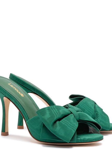 Larroude Elle Mule In Emerald Fabric