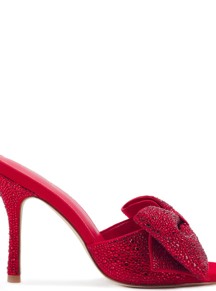 Elle Mule Crystal In Scarlet Suede