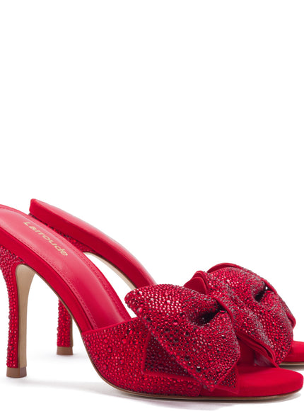 Elle Mule Crystal In Scarlet Suede