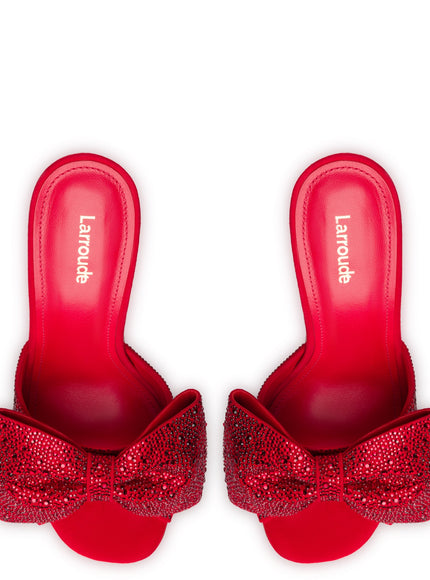 Elle Mule Crystal In Scarlet Suede