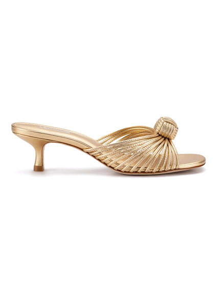 Larroude Valerie Mule In Gold Metallic Leather