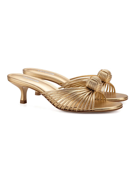 Larroude Valerie Mule In Gold Metallic Leather