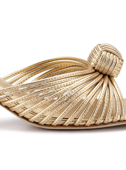 Larroude Valerie Mule In Gold Metallic Leather