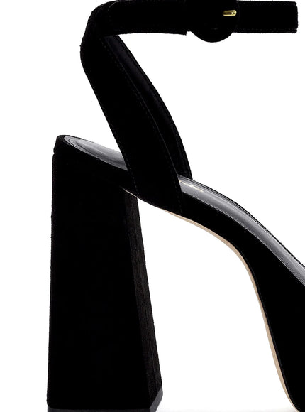 Larroude Dolly Sandal In Black Suede