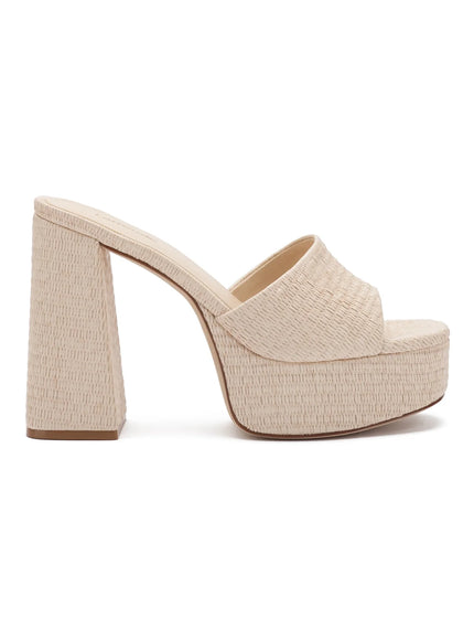Larroude Dolly Mule In Natural Raffia