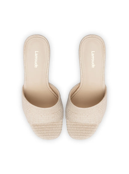 Larroude Dolly Mule In Natural Raffia