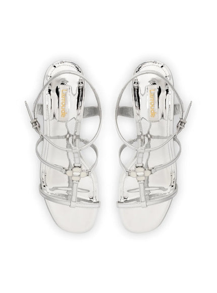 Larroude Hana Block In Silver Specchio