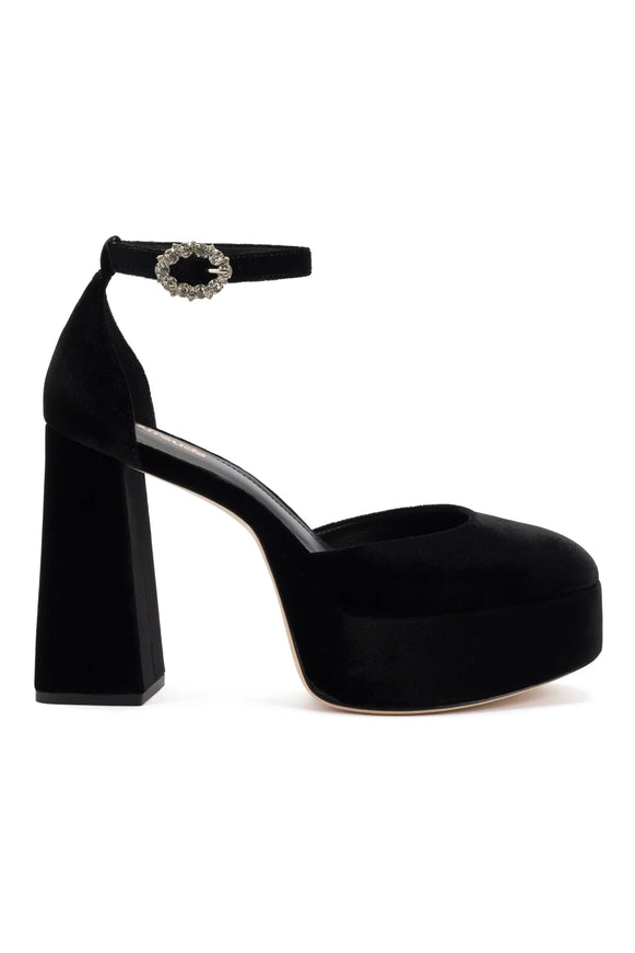 Larroude Ari Pump In Black Velvet