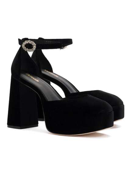 Larroude Ari Pump In Black Velvet