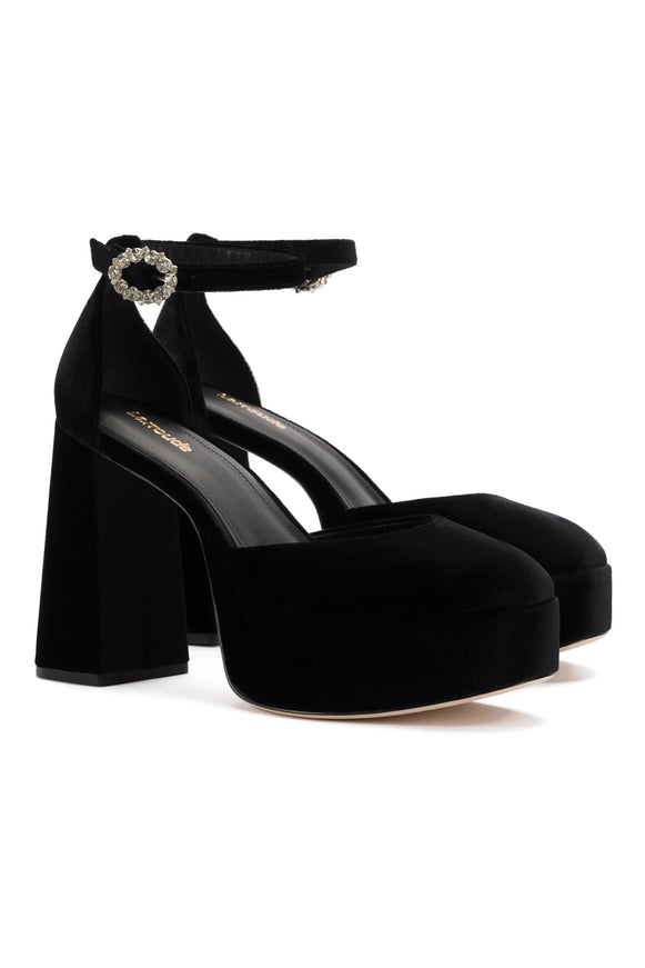 Larroude Ari Pump In Black Velvet