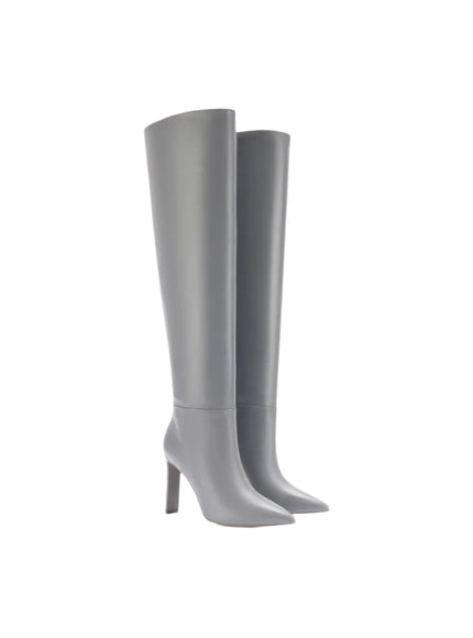 Larroudé x Jennifer Fisher Boot In Cement Grey Leather