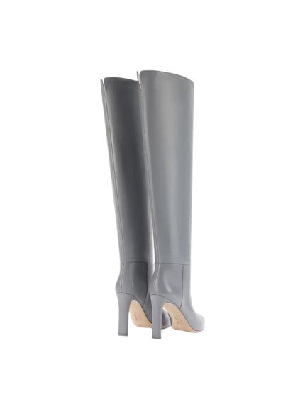 Larroudé x Jennifer Fisher Boot In Cement Grey Leather