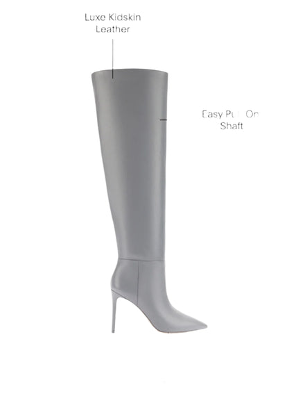 Larroudé x Jennifer Fisher Boot In Cement Grey Leather