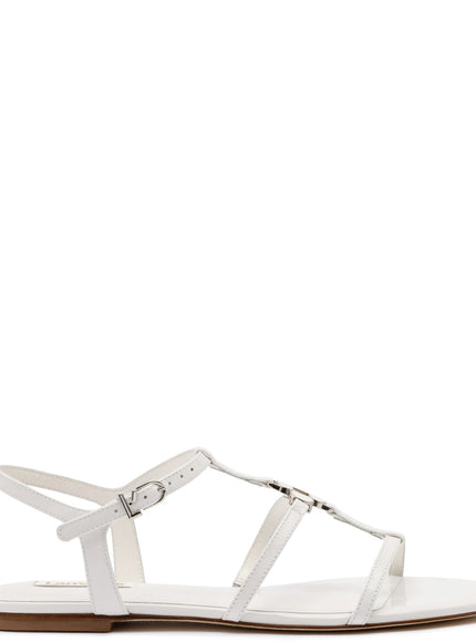 Larroude Hana Flat In White Patent Leather White