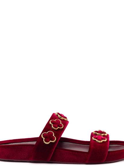 Larroude Milan Piccolo Slide In Wine Velvet Wine