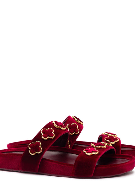 Larroude Milan Piccolo Slide In Wine Velvet