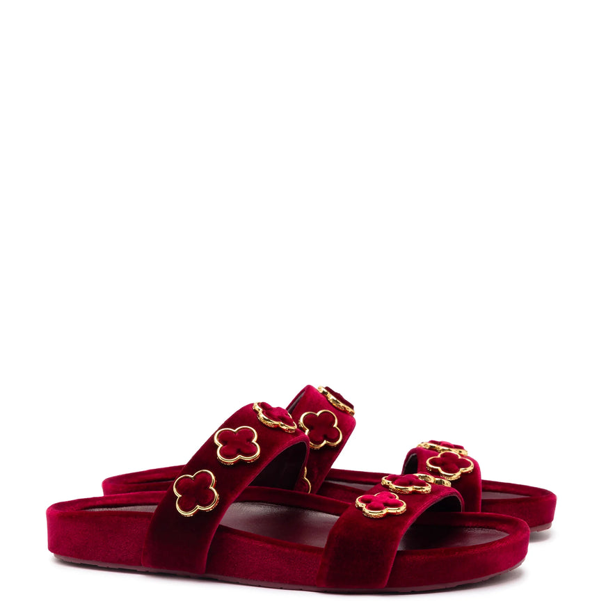 Larroude Milan Piccolo Slide In Wine Velvet