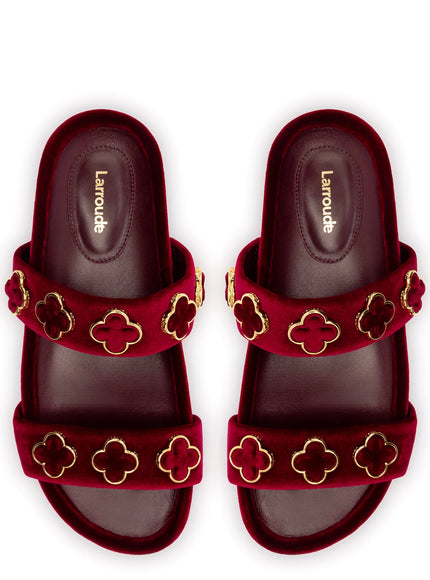 Larroude Milan Piccolo Slide In Wine Velvet