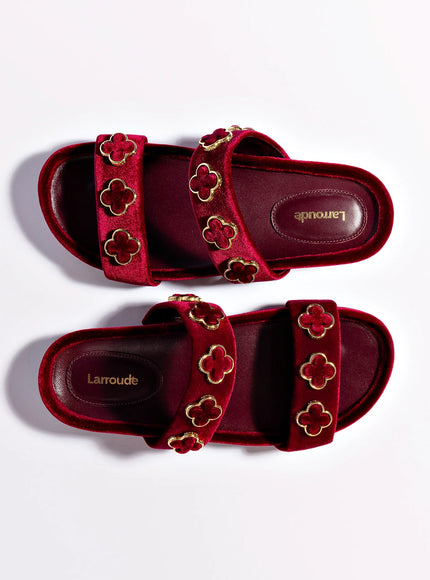 Larroude Milan Piccolo Slide In Wine Velvet