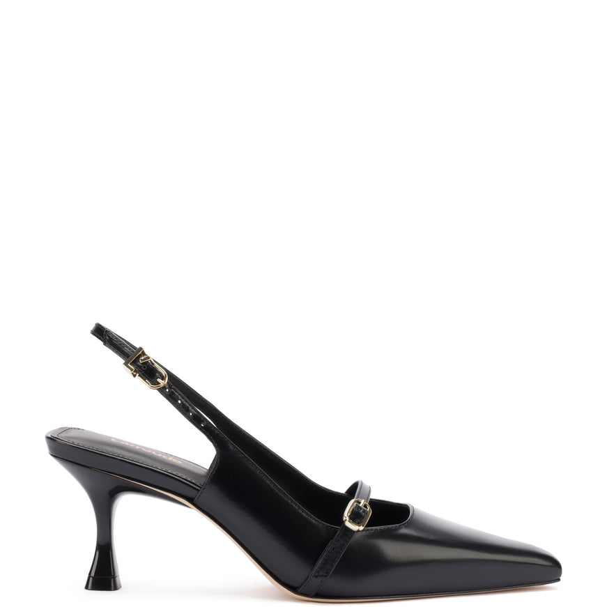 Larroude Ines Pump In Black Leather Black