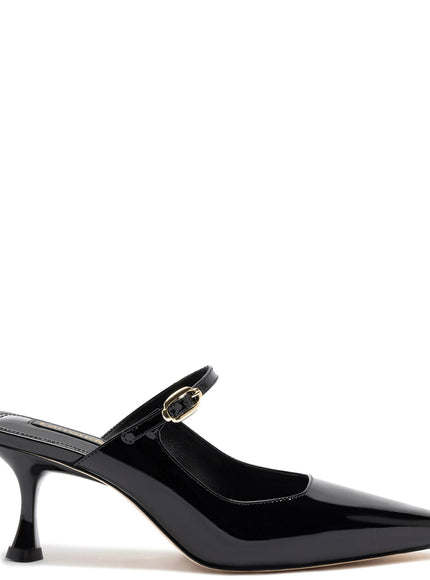 Larroude Ines Mule In Black Patent Leather