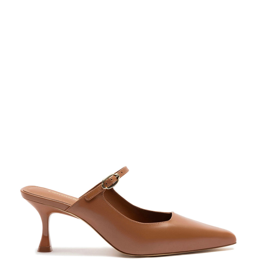 Larroude Ines Mule In Caramel Leather Caramel