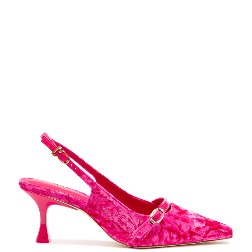 Larroude Ines Pump In Pink Velvet Pink