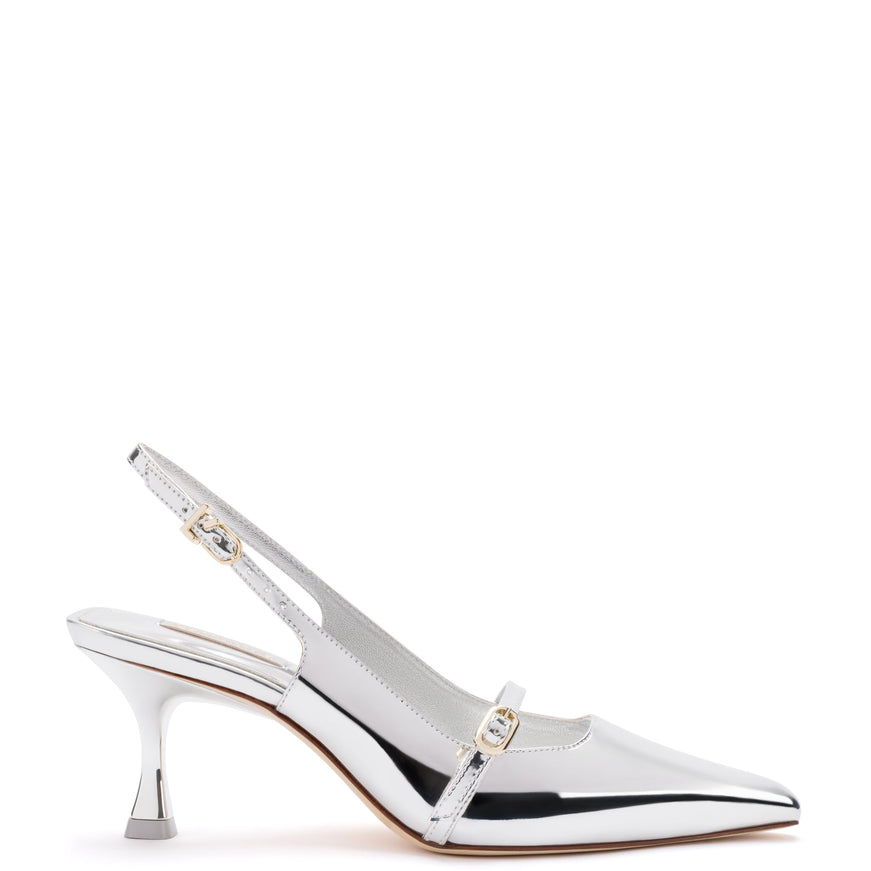 Larroude Ines Pump In Silver Specchio Silver