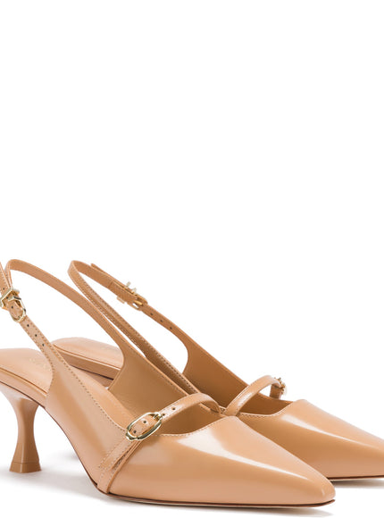 Larroude Ines Pump In Tan Leather