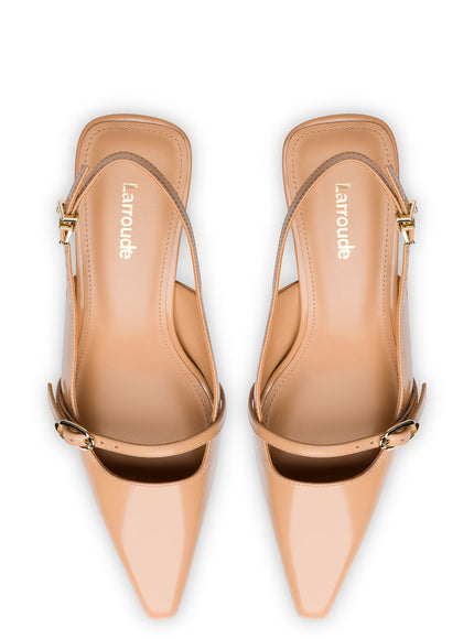 Larroude Ines Pump In Tan Leather