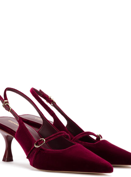 Larroude Ines Pump In Wine Velvet