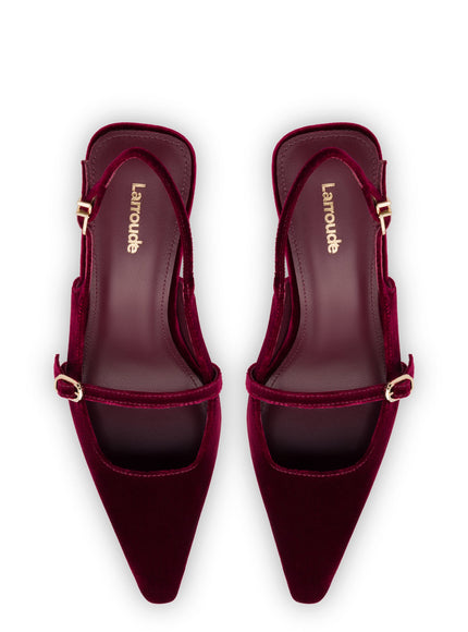 Larroude Ines Pump In Wine Velvet