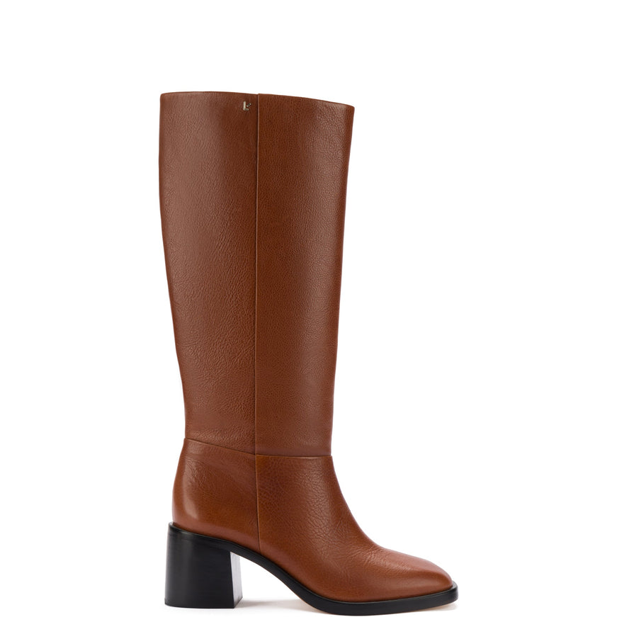 Larroude Ricky Boot In Mocca Leather Mocca