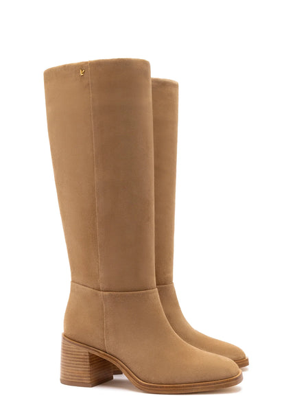 Larroude Ricky Boot In Peanut Suede