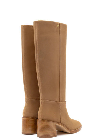 Larroude Ricky Boot In Peanut Suede