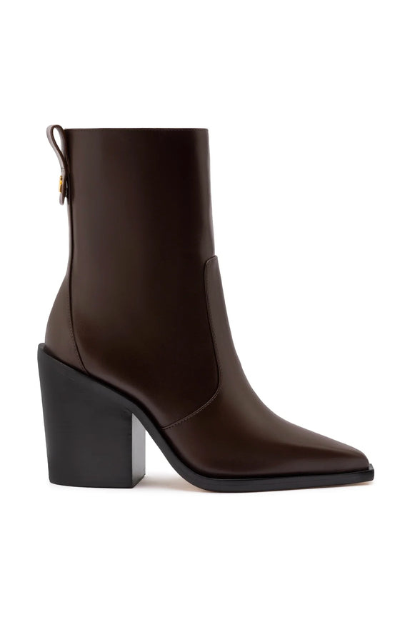Larroude James Bootie In Brown Leather