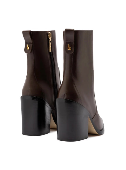 Larroude James Bootie In Brown Leather