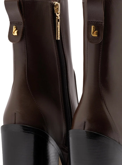 Larroude James Bootie In Brown Leather