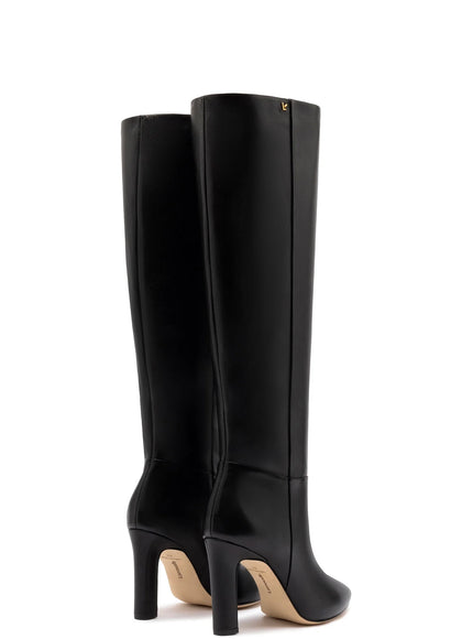 Larroude Cindy Hi Boot In Black Leather