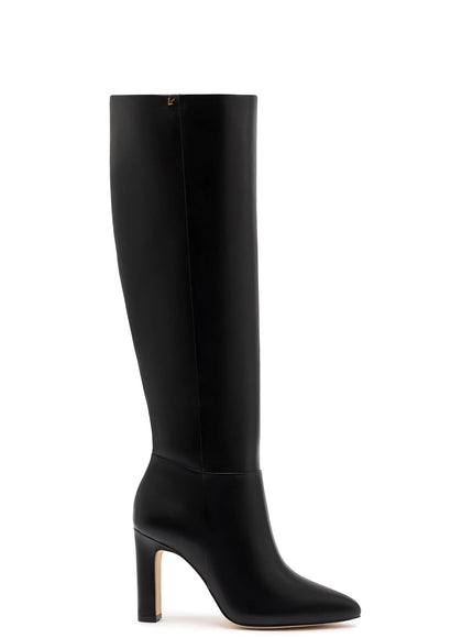 Larroude Cindy Hi Boot In Black Leather Black