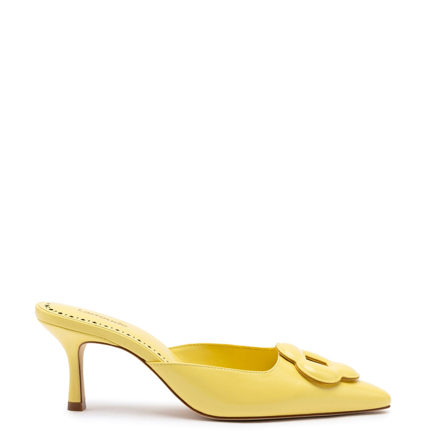 Larroude Flora Pump In Lemonade Leather Lemonade