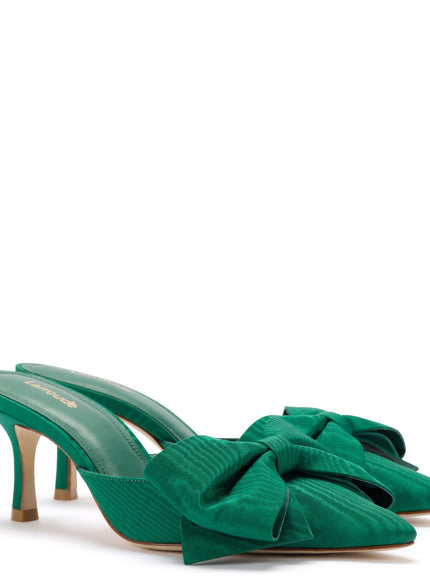 Larroude Mini Elle Pump In Emerald Fabric