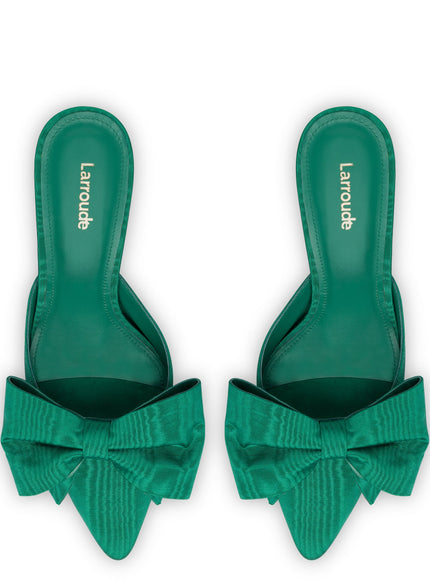 Larroude Mini Elle Pump In Emerald Fabric