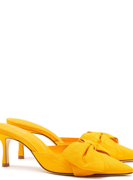 Larroude Mini Elle Pump in Mango Fabric