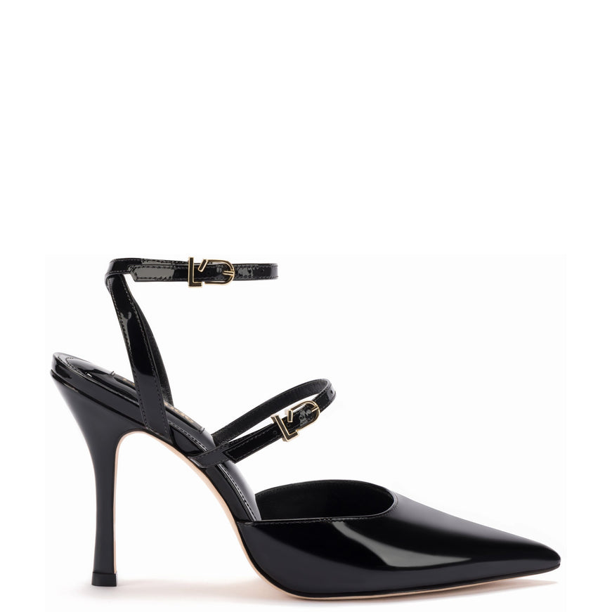 Larroude Kris Pump In Black Patent Leather Black