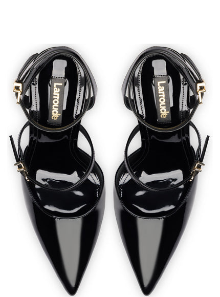 Larroude Kris Pump In Black Patent Leather