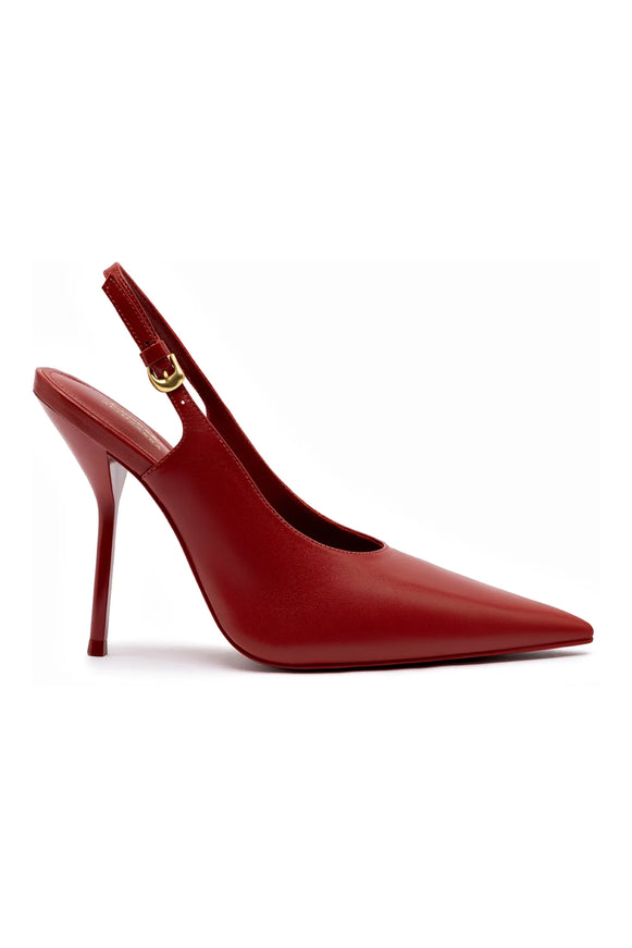 Larroude x Altuzarra Pump In Blood Red Leather