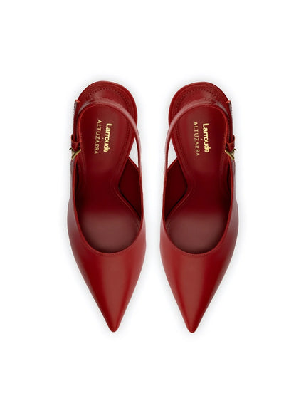 Larroude x Altuzarra Pump In Blood Red Leather